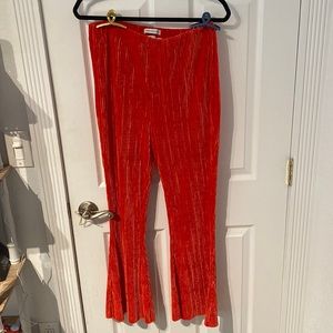 Urban Outfitters Pink Velvet Flare Pants Size L